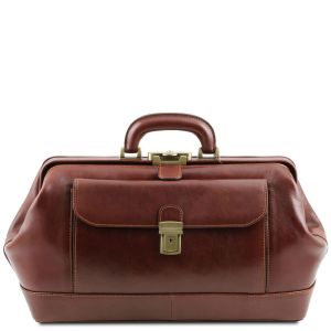 BORSA PELLE MEDICO 0204 MARRONE