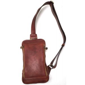 MARSUPIO PELLE SPALLA 0608 MARRONE
