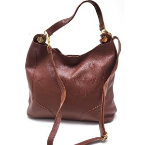 BORSA PELLE 10476 MARRONE