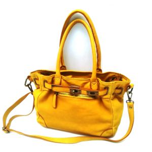 BORSA PELLE NATURALE 10515 GIALLO