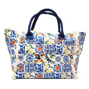 BORSA MARE COTONE 10649 MAIOLICHE