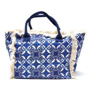 BORSA MARE COTONE 10649 MAIOLICHE BLU