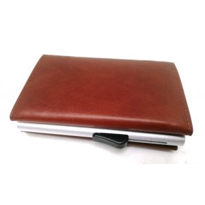 MINI PORTAFOGLIO CLIP PELLE 1103 MARRONE