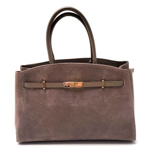 BORSA PELLE CAMOSCIO 1122 TAUPE