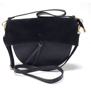 BORSA PELLE CAMOSCIO 1134 NERO