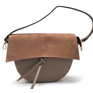 BORSA PELLE CAMOSCIO 1134 TAUPE