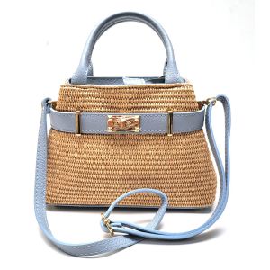 BORSA RAFFIA 1308 CELESTE