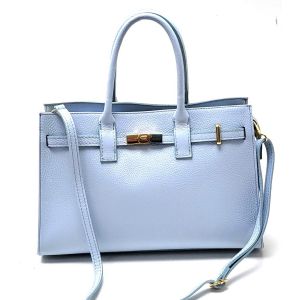 BORSA PELLE 1786 CELESTE