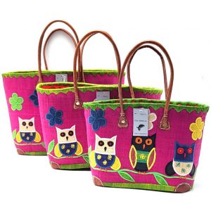 TRIS CESTA PAGLIA 18003 GUFI FUXIA