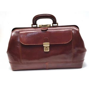 BORSA PELLE MEDICO 1990 MARRONE