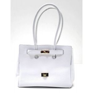 BORSA PELLE 25290 BIANCO