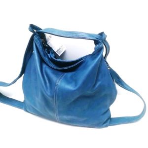 Borsa pelle 280 blu acciaio