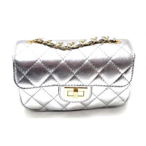 BORSA PELLE 3262 ARGENTO