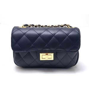 BORSA PELLE 3262 BLU SCURO