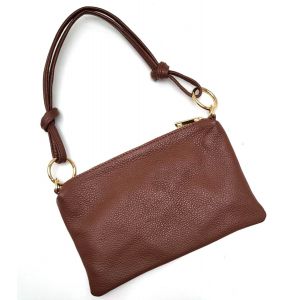 BORSA PELLE 601120013 MARRONE