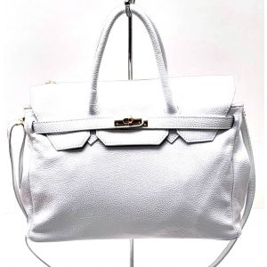BORSA PELLE 61217 BIANCO