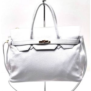 BORSA PELLE 61217 10625 BIANCO