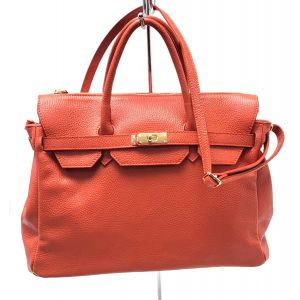 BORSA PELLE 61217 ARANCIO