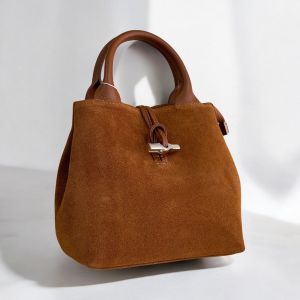 BORSETTA PELLE CAMOSCIO 6661 CUOIO