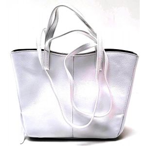 BORSA PELLE 72231 BIANCO