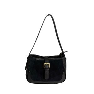 BORSA PELLE CAMOSCIO 86039 NERO