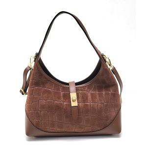 BORSA PELLE/CAMOSCIO 86094G MARRONE