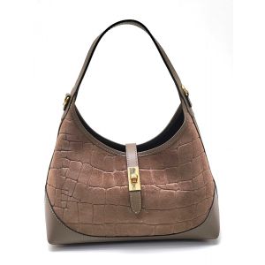 BORSA PELLE/CAMOSCIO 86094G TAUPE