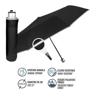 OMBRELLO MINI MANUALE 96006 NERO