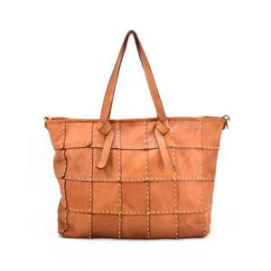 BORSA PELLE INTRECCIATO H242 CUOIO