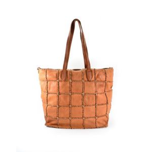 BORSA PELLE INTRECCIATO H283 CUOIO