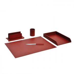 SET DA SCRIVANIA SIMILPELLE PRESTIGE 5 PZ BORDEAUX