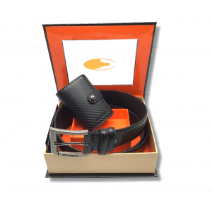 PARURE PELLE PTF+CINTURA NL14 NERO