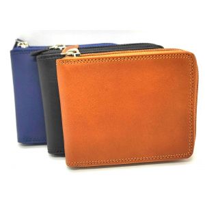 Portafoglio in pelle uomo con lampo OP-8319