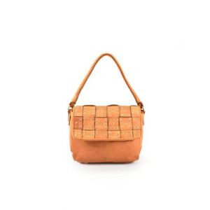 BORSA PELLE INTRECCIATO S277 CUOIO