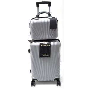 TROLLEY ABS+BEAUTY CASE XH091 ARGENTO
