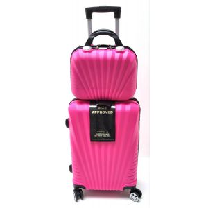 TROLLEY ABS+BEAUTY CASE XH091 FUXIA