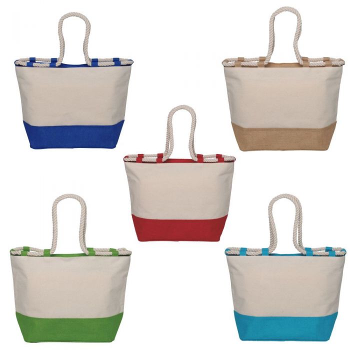 MC2 Saint Barth - Borsa a fantasia cuori in canvas con logo | Donnastore.it